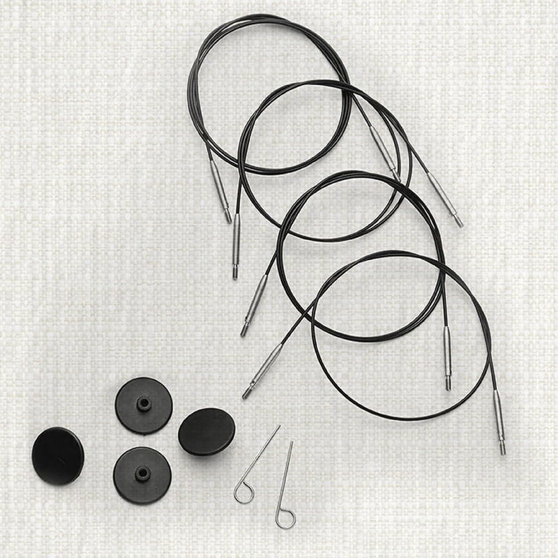 Knit Pro 360° Nylon Coated Stainless Steel Black Silver Swivel Cable | 37"/ 94cm (to Make 47"/ 126cm IC Needle) - Image 5